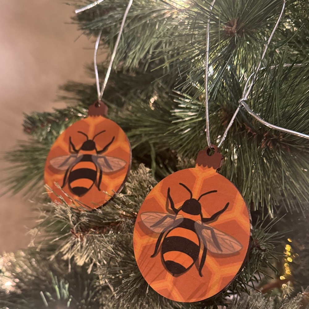Hornet Bee Holiday Ornaments